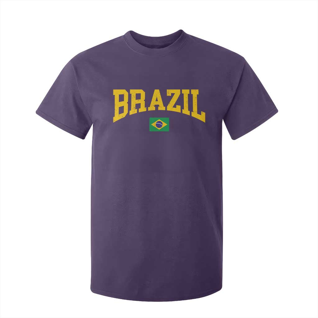 Brazil Football Throwback Design Vintage Brazilian Flag Jersey Style T Shirt For Kid TS11 Print Your Wear