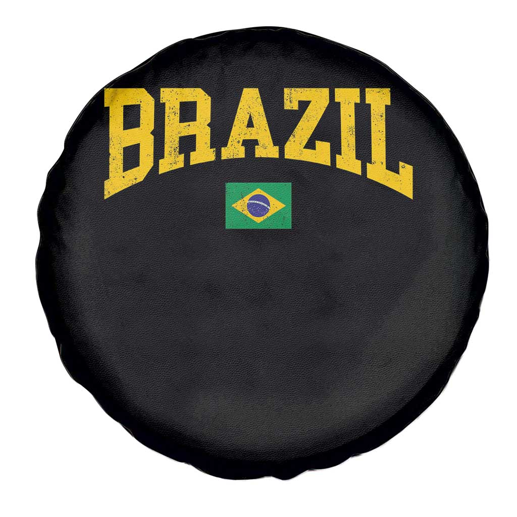 Brazil Football Throwback Design Vintage Brazilian Flag Jersey Style Spare Tire Cover TS11 Print Your Wear