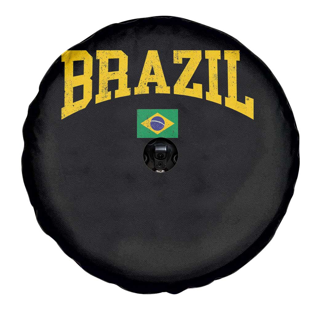 Brazil Football Throwback Design Vintage Brazilian Flag Jersey Style Spare Tire Cover TS11 Print Your Wear
