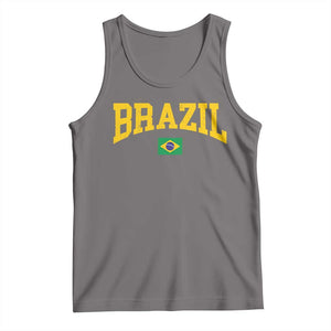 Brazil Football Throwback Design Vintage Brazilian Flag Jersey Style Tank Top TS11 Deep Heather Print Your Wear