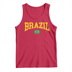 Brazil Football Throwback Design Vintage Brazilian Flag Jersey Style Tank Top TS11 Red Print Your Wear