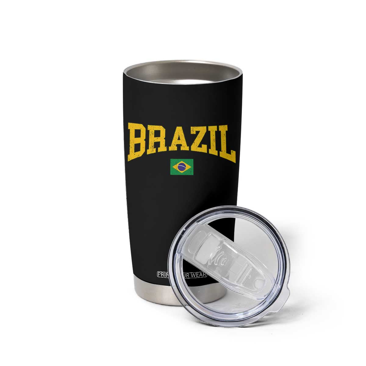 Brazil Football Throwback Design Vintage Brazilian Flag Jersey Style Tumbler Cup TS11 Print Your Wear