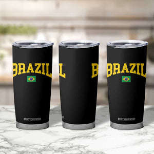 Brazil Football Throwback Design Vintage Brazilian Flag Jersey Style Tumbler Cup TS11 Print Your Wear