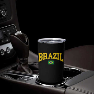 Brazil Football Throwback Design Vintage Brazilian Flag Jersey Style Tumbler Cup TS11 Print Your Wear
