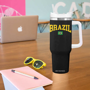 Brazil Football Throwback Design Vintage Brazilian Flag Jersey Style Tumbler With Handle TS11 Print Your Wear