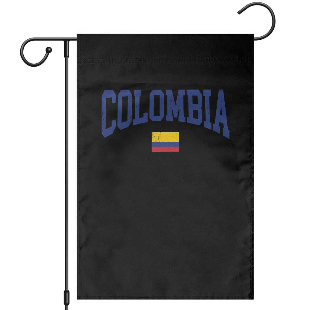 Colombia Football Throwback Design Vintage Colombian Flag Jersey Style Garden Flag TS11 Black Print Your Wear