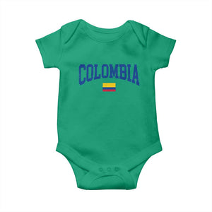 Colombia Football Throwback Design Vintage Colombian Flag Jersey Style Baby Onesie TS11 Irish Green Print Your Wear