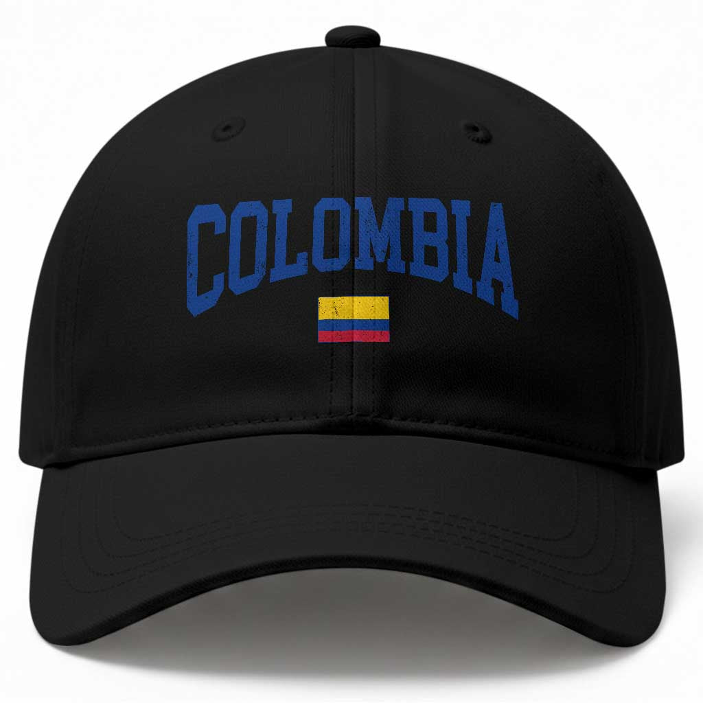 Colombia Football Throwback Design Vintage Colombian Flag Jersey Style Baseball Cap TS11 Print Your Wear