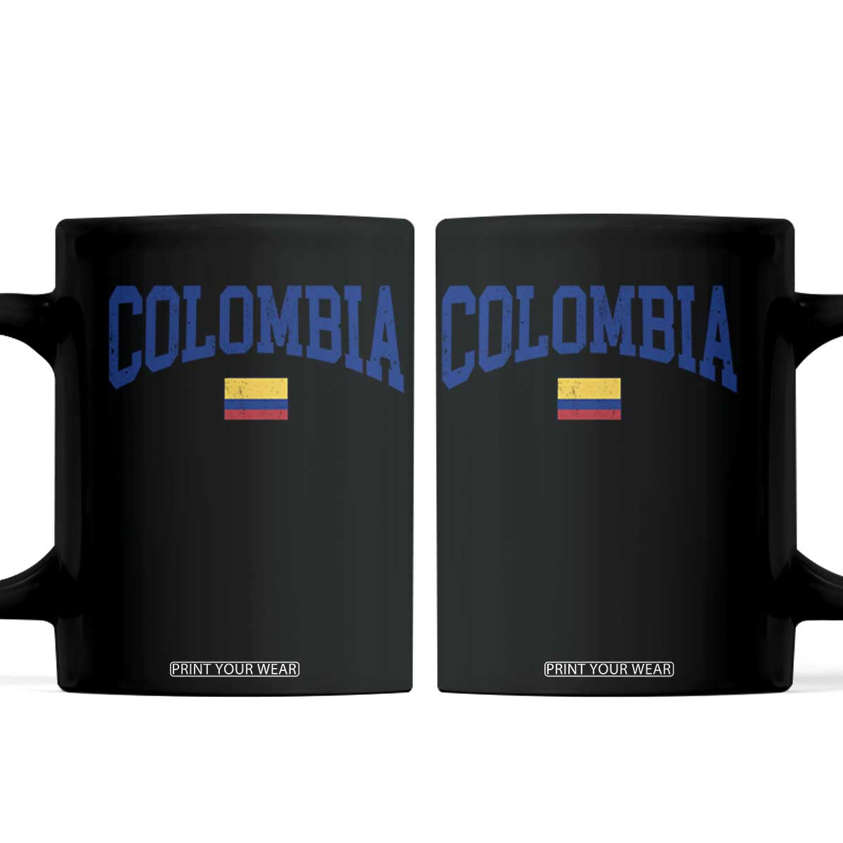 Colombia Football Throwback Design Vintage Colombian Flag Jersey Style Coffee Mug TS11 Black Print Your Wear
