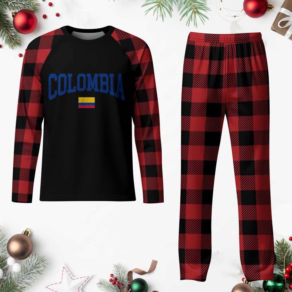 Colombia Football Throwback Design Vintage Colombian Flag Jersey Style Plaid Pajama Set TS11 Buffalo Plaid Print Your Wear