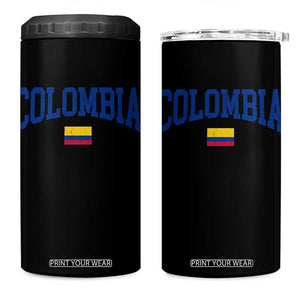 Colombia Football Throwback Design Vintage Colombian Flag Jersey Style 4 in 1 Can Cooler Tumbler TS11 One Size: 16 oz Black Print Your Wear
