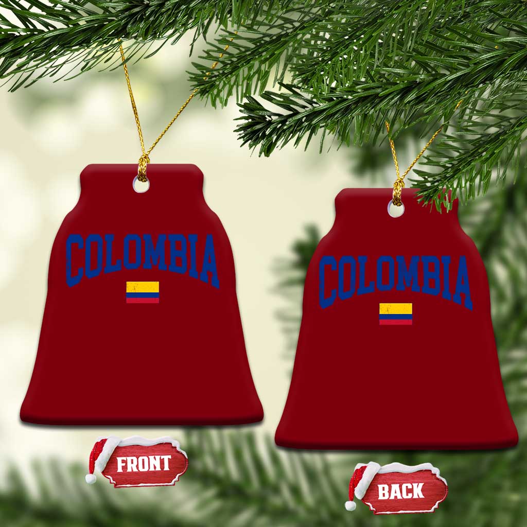 Colombia Football Throwback Design Vintage Colombian Flag Jersey Style Ceramic Ornament TS11 Print Your Wear
