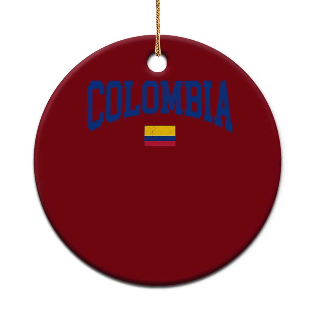 Colombia Football Throwback Design Vintage Colombian Flag Jersey Style Ceramic Ornament TS11 1pc Red Print Your Wear