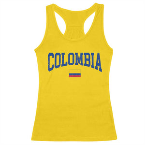 Colombia Football Throwback Design Vintage Colombian Flag Jersey Style Racerback Tank Top TS11 Daisy Print Your Wear