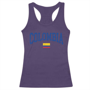 Colombia Football Throwback Design Vintage Colombian Flag Jersey Style Racerback Tank Top TS11 Purple Print Your Wear