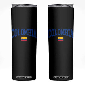 Colombia Football Throwback Design Vintage Colombian Flag Jersey Style Skinny Tumbler TS11 Black Print Your Wear