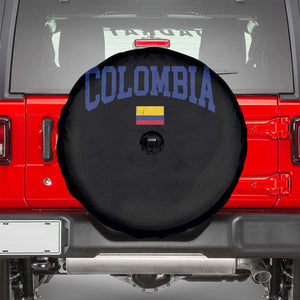 Colombia Football Throwback Design Vintage Colombian Flag Jersey Style Spare Tire Cover TS11 Black Print Your Wear