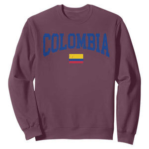 Colombia Football Throwback Design Vintage Colombian Flag Jersey Style Sweatshirt TS11 Maroon Print Your Wear