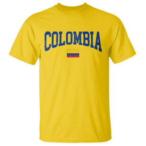 Colombia Football Throwback Design Vintage Colombian Flag Jersey Style T Shirt TS11 Daisy Print Your Wear