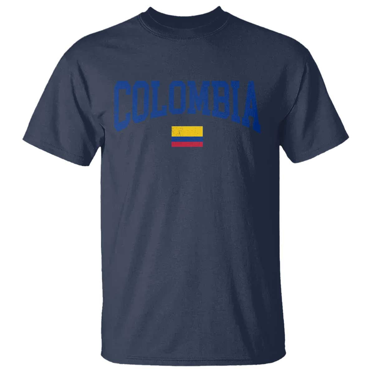 Colombia Football Throwback Design Vintage Colombian Flag Jersey Style T Shirt TS11 Navy Print Your Wear