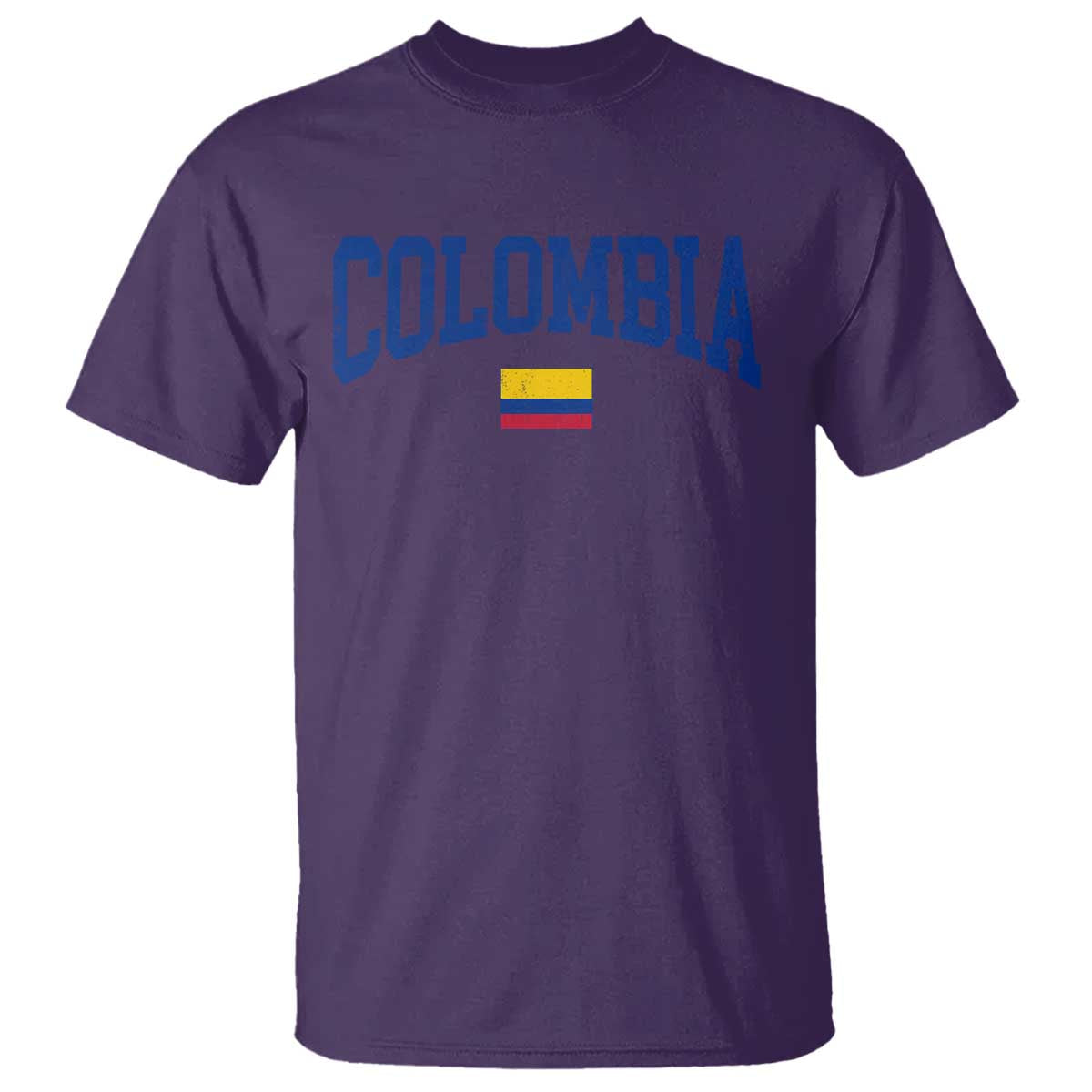 Colombia Football Throwback Design Vintage Colombian Flag Jersey Style T Shirt TS11 Purple Print Your Wear