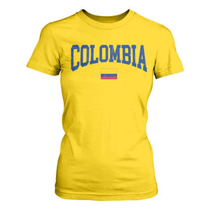 Colombia Football Throwback Design Vintage Colombian Flag Jersey Style T Shirt For Women TS11 Daisy Print Your Wear