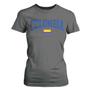Colombia Football Throwback Design Vintage Colombian Flag Jersey Style T Shirt For Women TS11 Dark Heather Print Your Wear