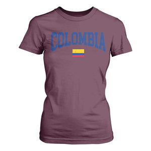 Colombia Football Throwback Design Vintage Colombian Flag Jersey Style T Shirt For Women TS11 Maroon Print Your Wear