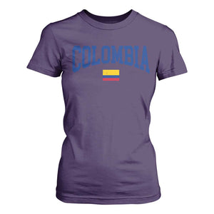Colombia Football Throwback Design Vintage Colombian Flag Jersey Style T Shirt For Women TS11 Purple Print Your Wear