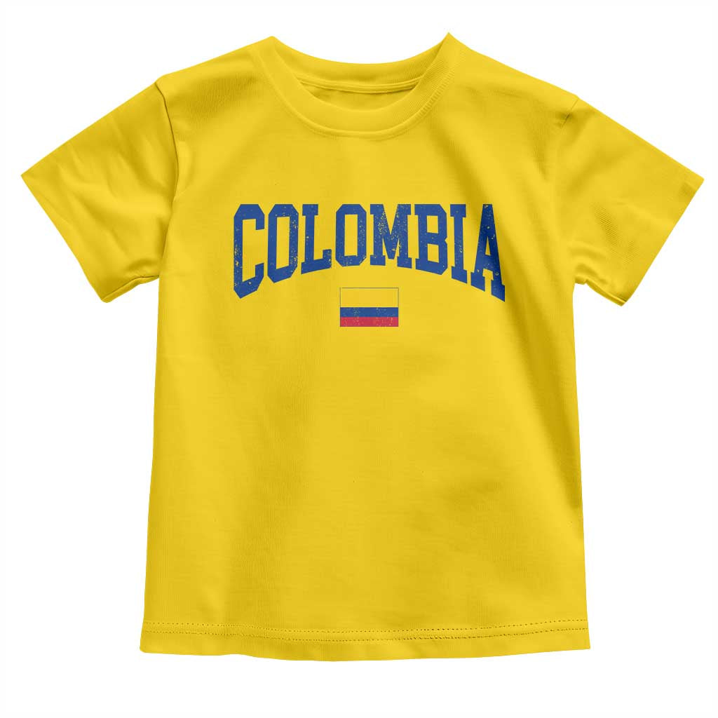Colombia Football Throwback Design Vintage Colombian Flag Jersey Style Toddler T Shirt TS11 Daisy Print Your Wear