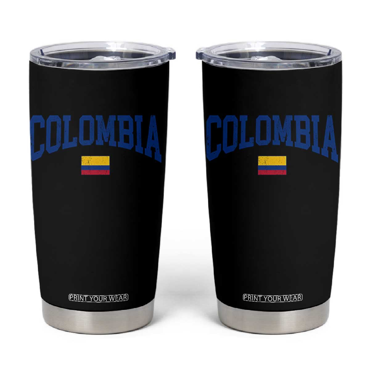 Colombia Football Throwback Design Vintage Colombian Flag Jersey Style Tumbler Cup TS11 Black Print Your Wear