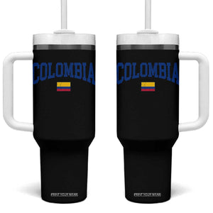 Colombia Football Throwback Design Vintage Colombian Flag Jersey Style Tumbler With Handle TS11 One Size: 40 oz Black Print Your Wear