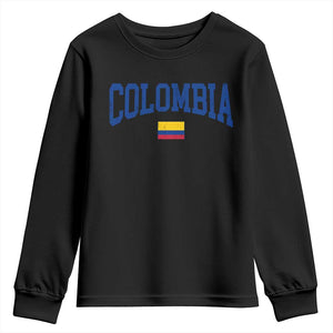 Colombia Football Throwback Design Vintage Colombian Flag Jersey Style Youth Sweatshirt TS11 Black Print Your Wear