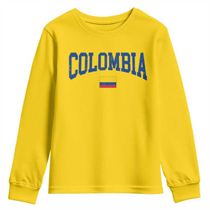 Colombia Football Throwback Design Vintage Colombian Flag Jersey Style Youth Sweatshirt TS11 Daisy Print Your Wear