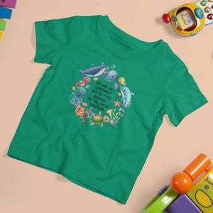 Back To School T Shirt For Kid We Are All Different But In This School We All Swim Together Sea Animals TS11 Irish Green Print Your Wear