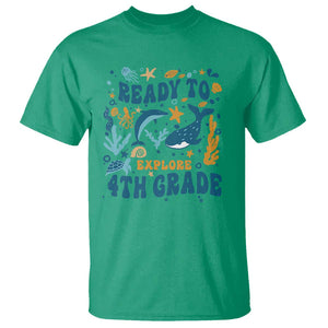 Funny Back To School Sea Animals T Shirt Ready To Explore 4TH Grade Whale Turtle TS11 Irish Green Print Your Wear