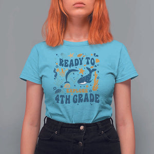 Funny Back To School Sea Animals T Shirt For Women Ready To Explore 4TH Grade Whale Turtle TS11 Sky Print Your Wear