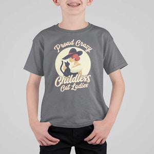 Proud Crazy Childless Cat Lady T Shirt For Kid Black Kitten Woman Election TS11 Charcoal Print Your Wear