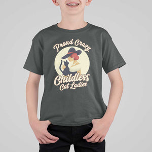 Proud Crazy Childless Cat Lady T Shirt For Kid Black Kitten Woman Election TS11 Dark Heather Print Your Wear