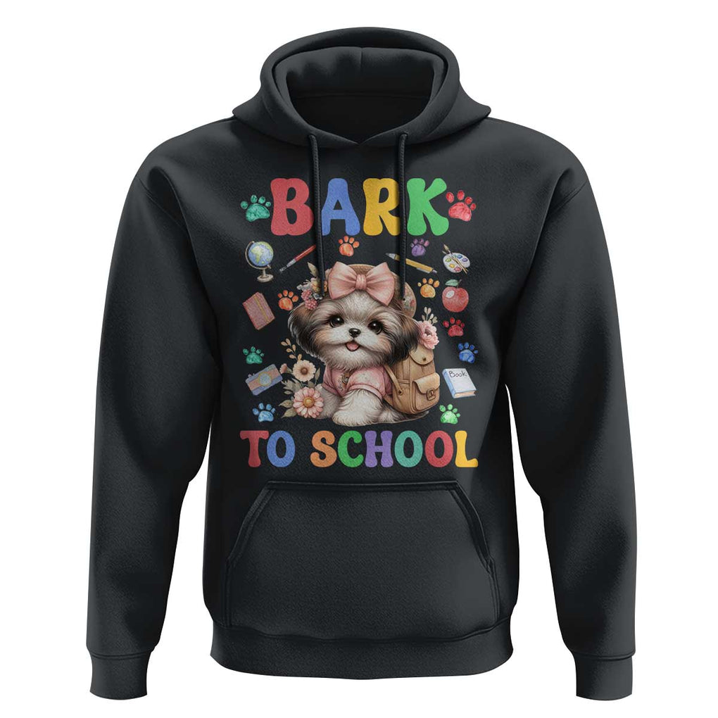 Funny Bark To School Hoodie Shih Tzu Dogs School Supplies Paw TS11 Black Print Your Wear