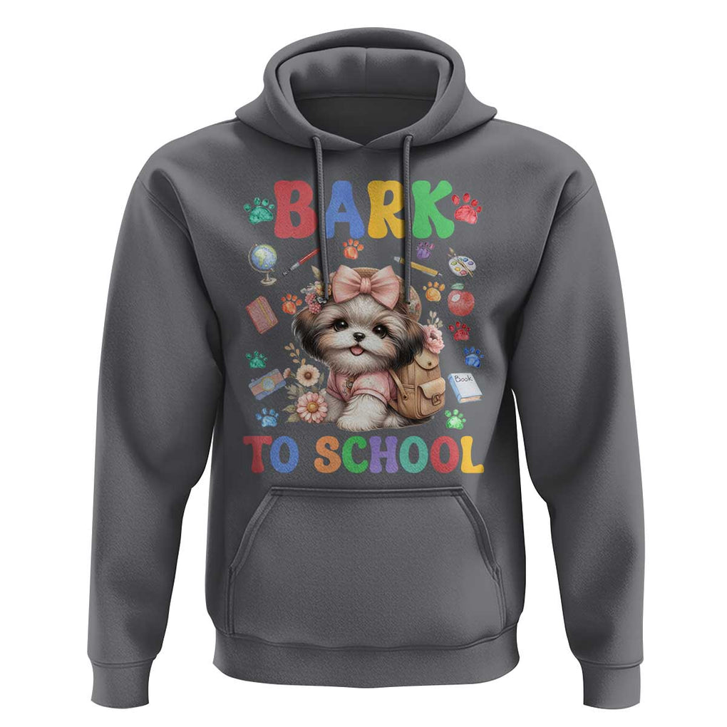 Funny Bark To School Hoodie Shih Tzu Dogs School Supplies Paw TS11 Charcoal Print Your Wear