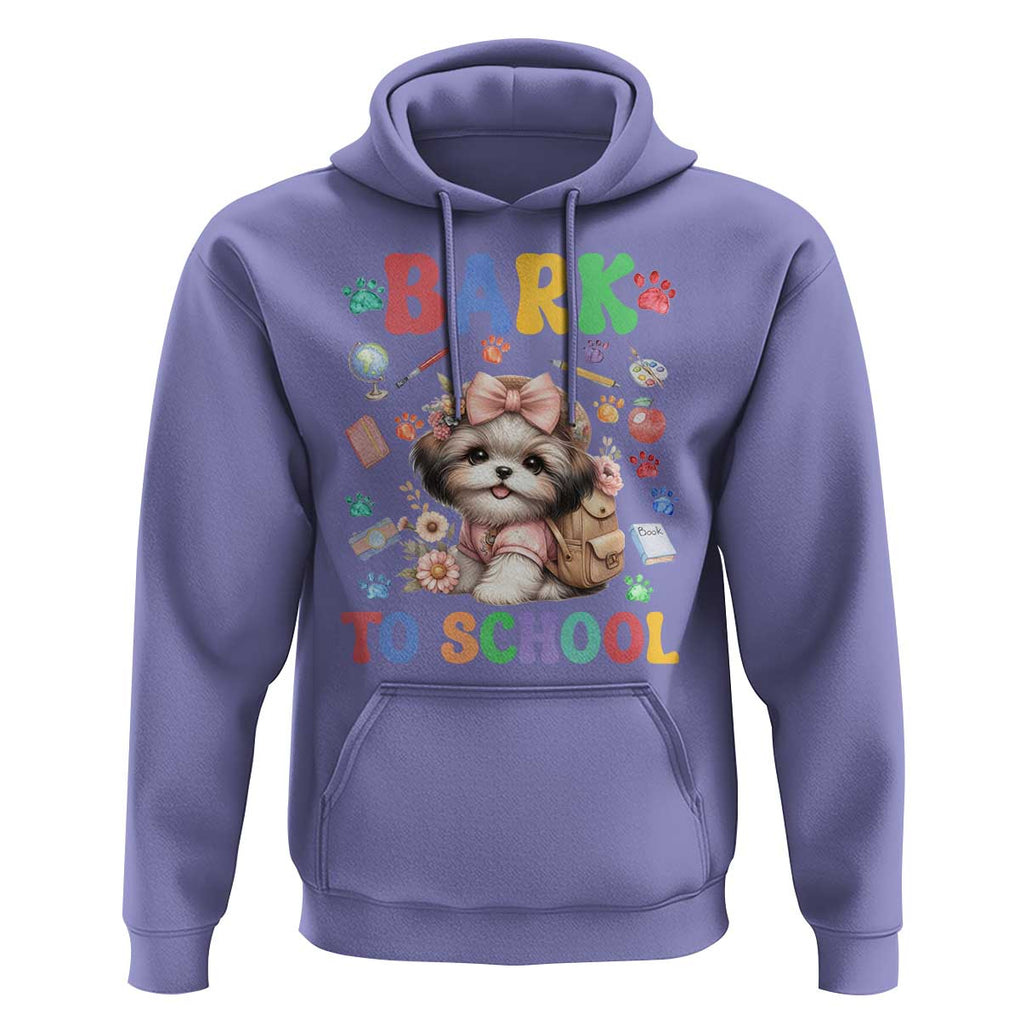 Funny Bark To School Hoodie Shih Tzu Dogs School Supplies Paw TS11 Violet Print Your Wear