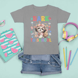 Funny Bark To School T Shirt For Kid Shih Tzu Dogs School Supplies Paw TS11 Sport Gray Print Your Wear