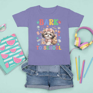 Funny Bark To School T Shirt For Kid Shih Tzu Dogs School Supplies Paw TS11 Violet Print Your Wear