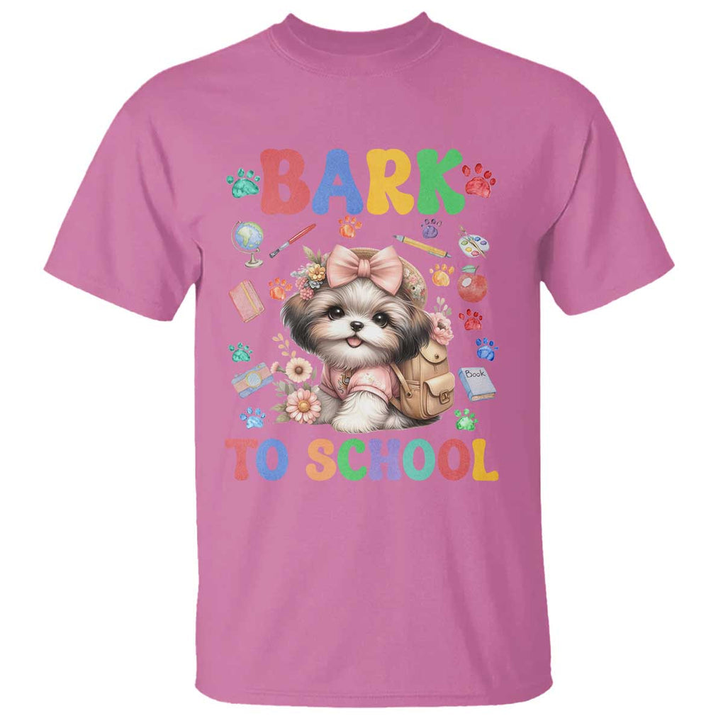 Funny Bark To School T Shirt Shih Tzu Dogs School Supplies Paw TS11 Azalea Print Your Wear