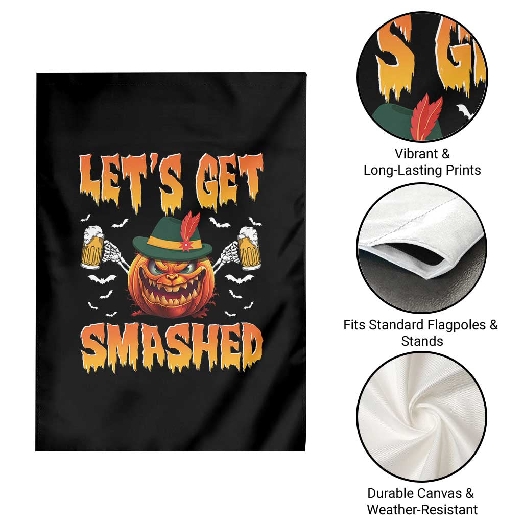 Funny Let's Get Smashed Garden Flag Oktoberfest Pumpkin Beer Tyrolean Hat TS11 Print Your Wear