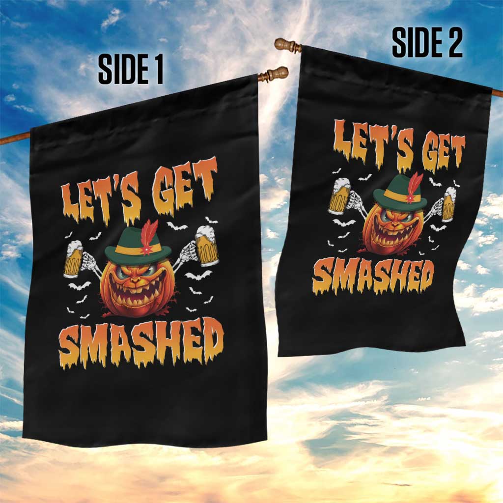 Funny Let's Get Smashed Garden Flag Oktoberfest Pumpkin Beer Tyrolean Hat TS11 Print Your Wear