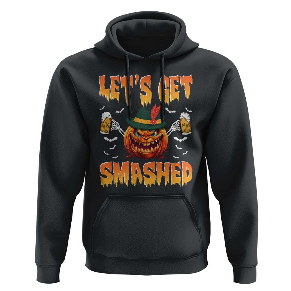 Funny Let's Get Smashed Hoodie Oktoberfest Pumpkin Beer Tyrolean Hat TS11 Black Print Your Wear