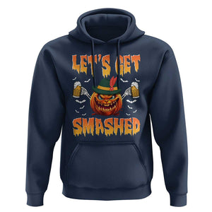 Funny Let's Get Smashed Hoodie Oktoberfest Pumpkin Beer Tyrolean Hat TS11 Navy Print Your Wear
