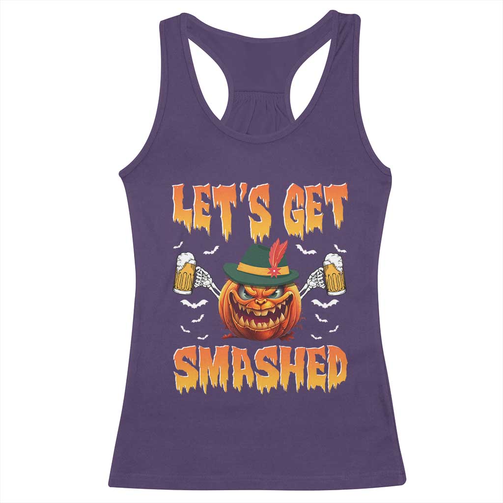 Funny Let's Get Smashed Racerback Tank Top Oktoberfest Pumpkin Beer Tyrolean Hat TS11 Purple Print Your Wear